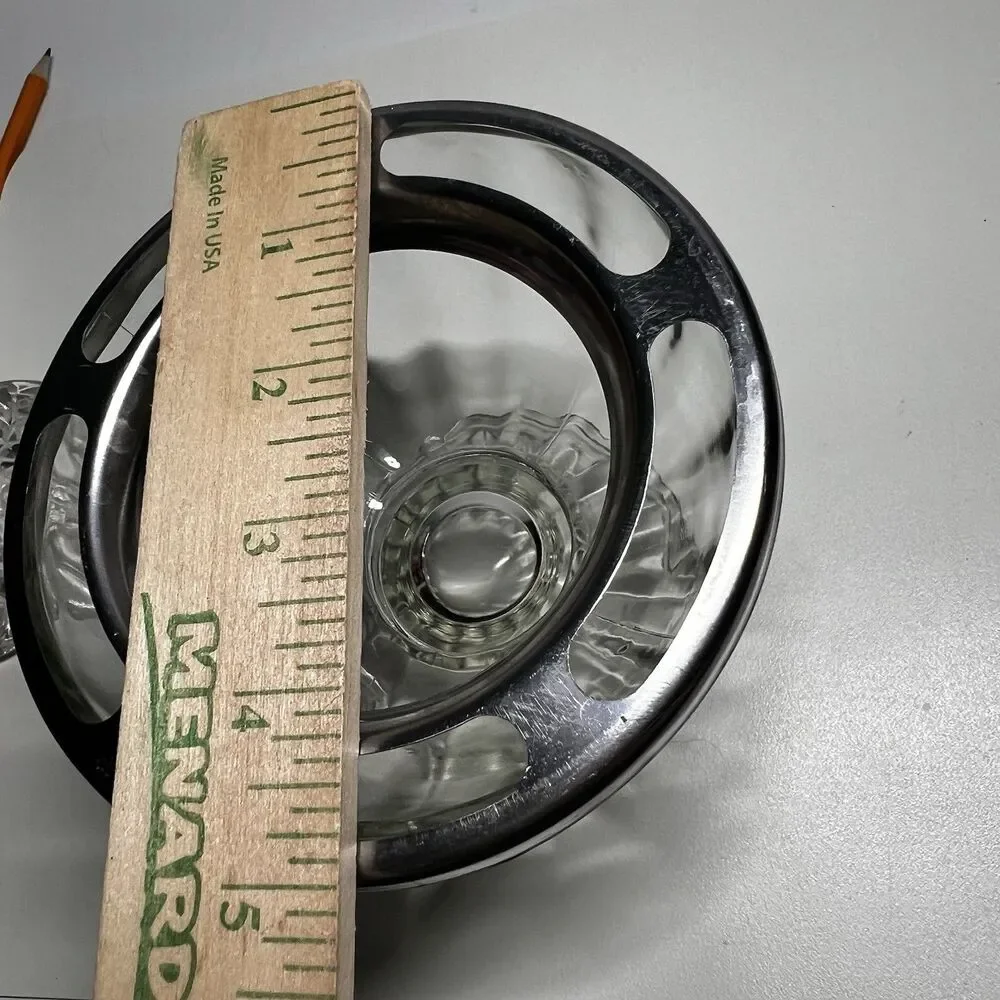 Vintage Bloomfield Stainless Steel 3766 Insert Ring & Glass Shrimp Cocktail Bowl